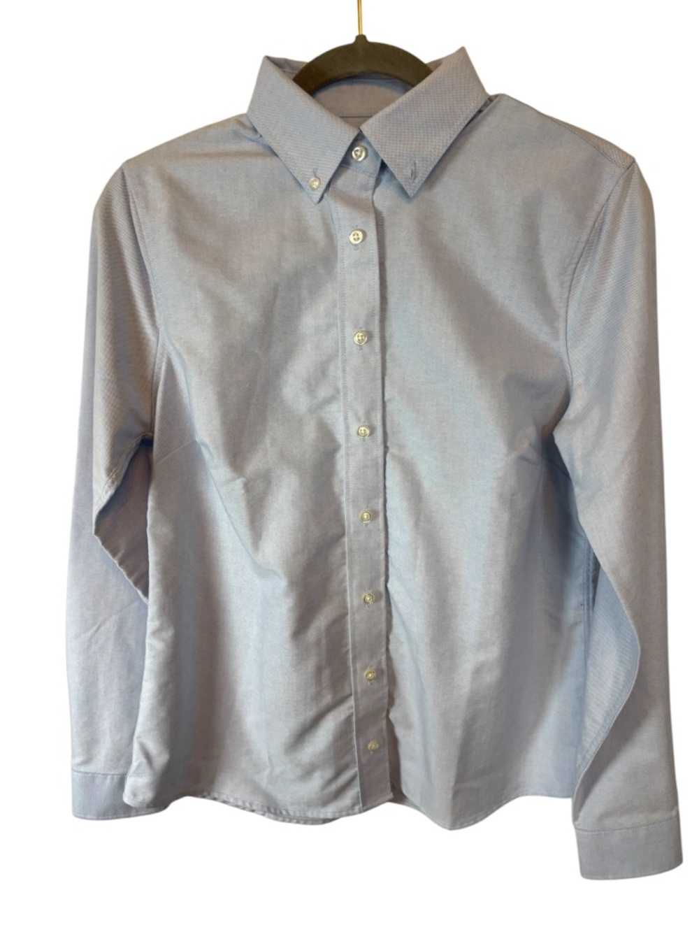 NWT Lands' End Light Blue Oxford Dress Shirt magnetic button sleeves Size 6